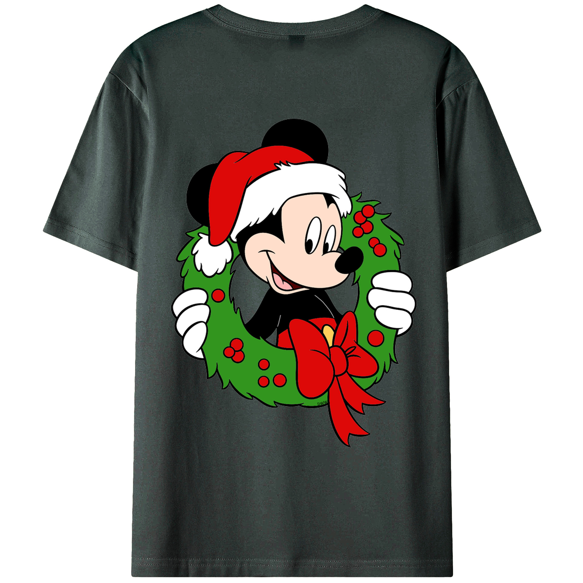 ミッキーマウス Mickey Mouse 綿100％ メンズ半袖Tシャツ（バックプリント） 通気性